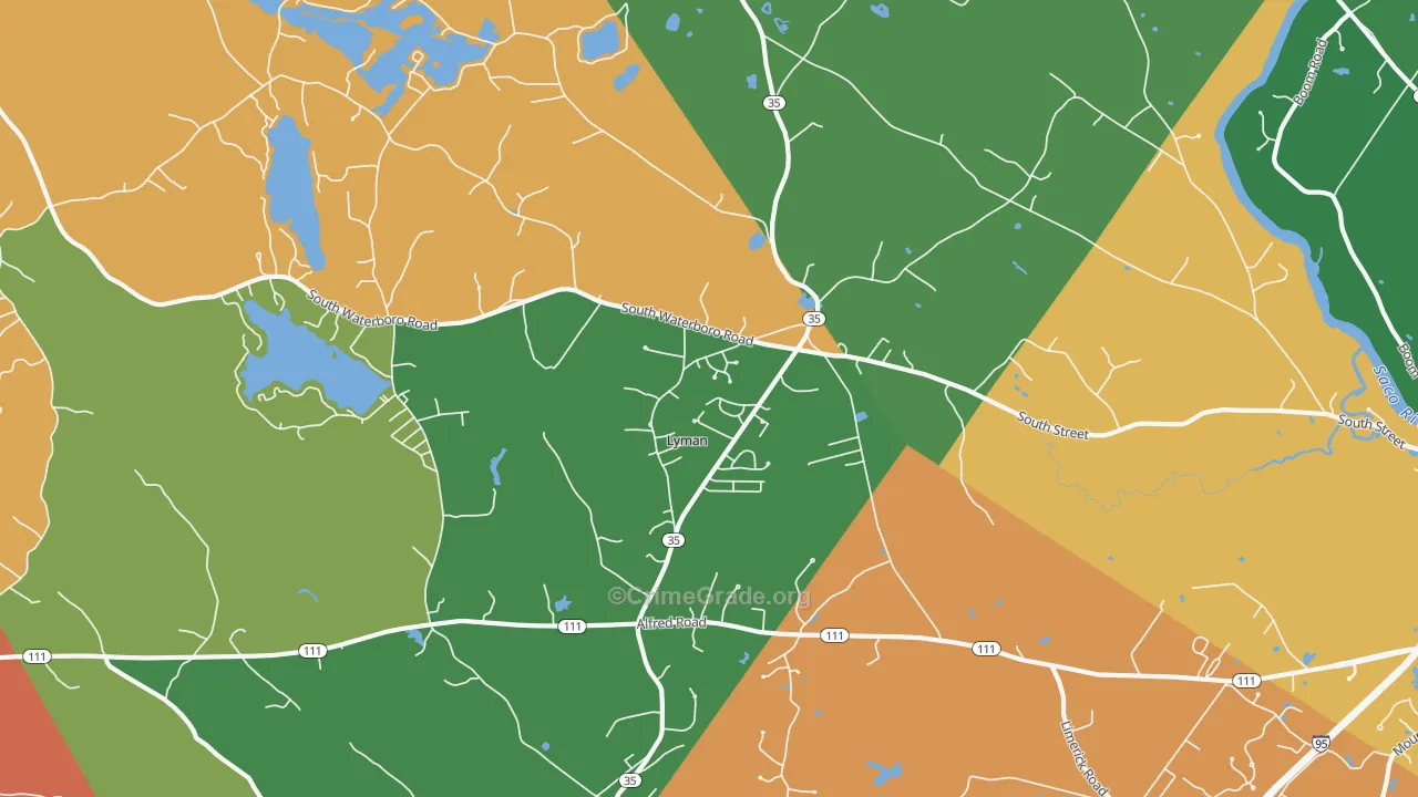Goodwins Mills, ME Map of Assault Rates