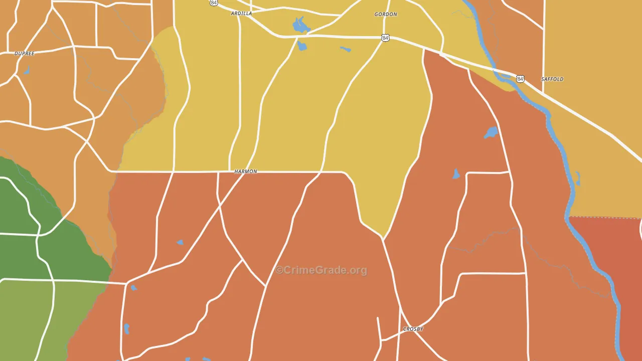 Gordon, AL Map of Assault Rates