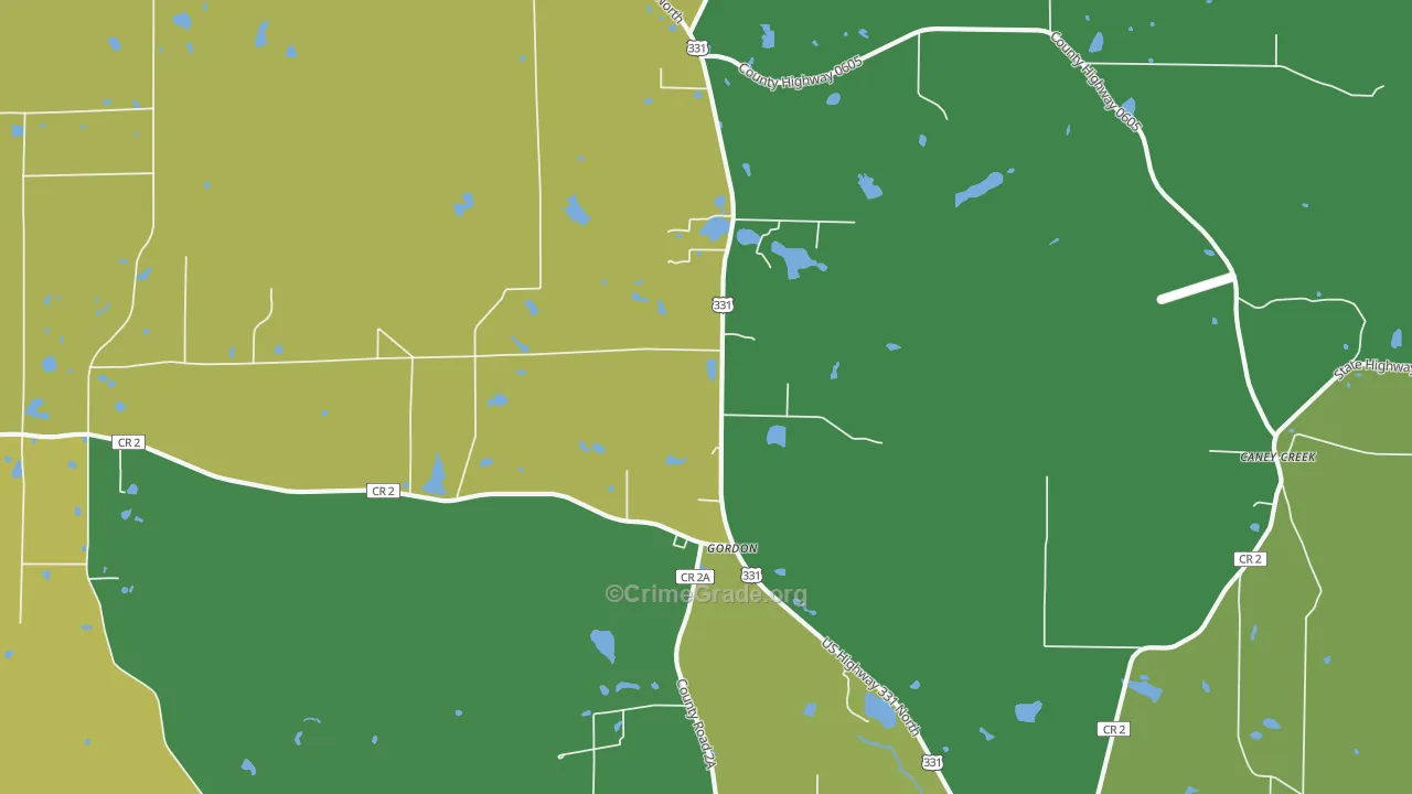 Gordon, FL Map of Assault Rates