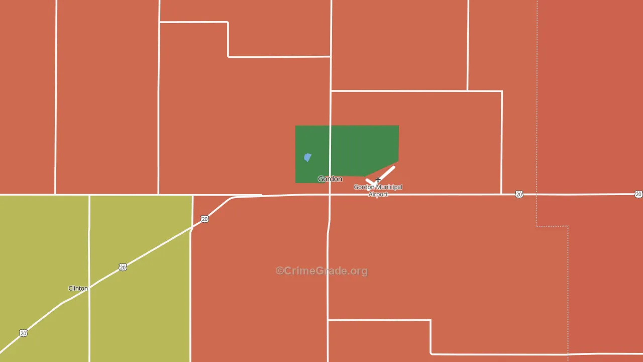 Gordon, NE Map of Assault Rates