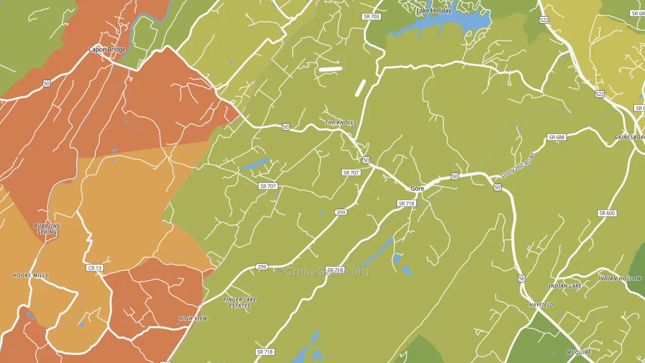 Gore, VA Map of Assault Rates