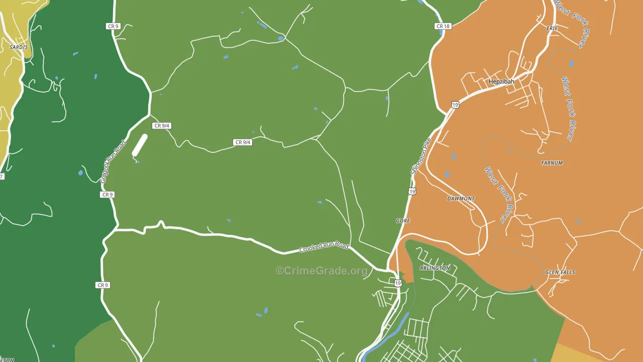 Gore, WV Map of Assault Rates