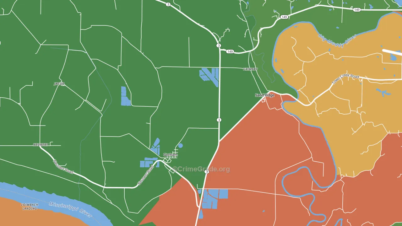 Gorham, IL Map of Assault Rates