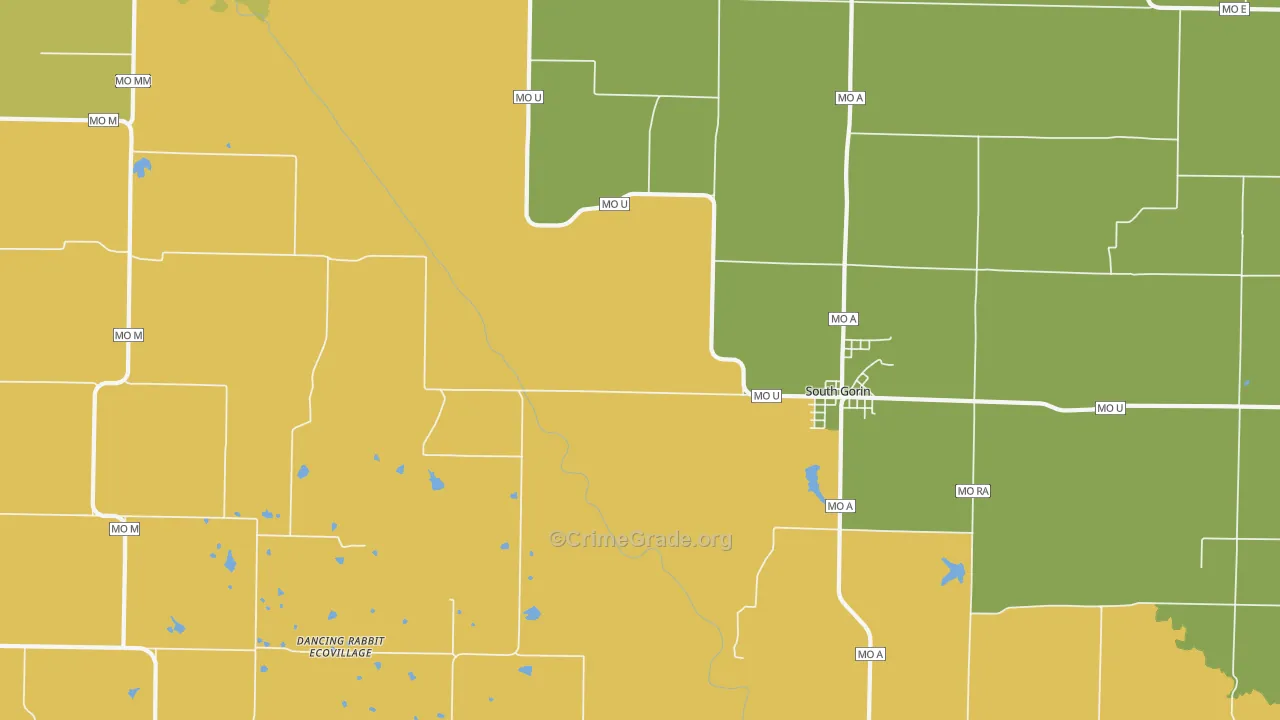 Gorin, MO Map of Assault Rates