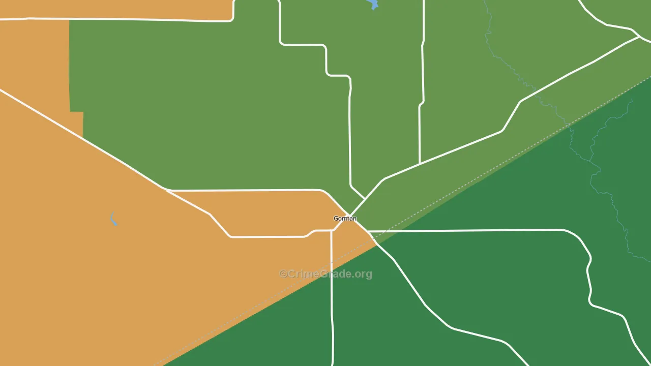 Gorman, TX Map of Assault Rates