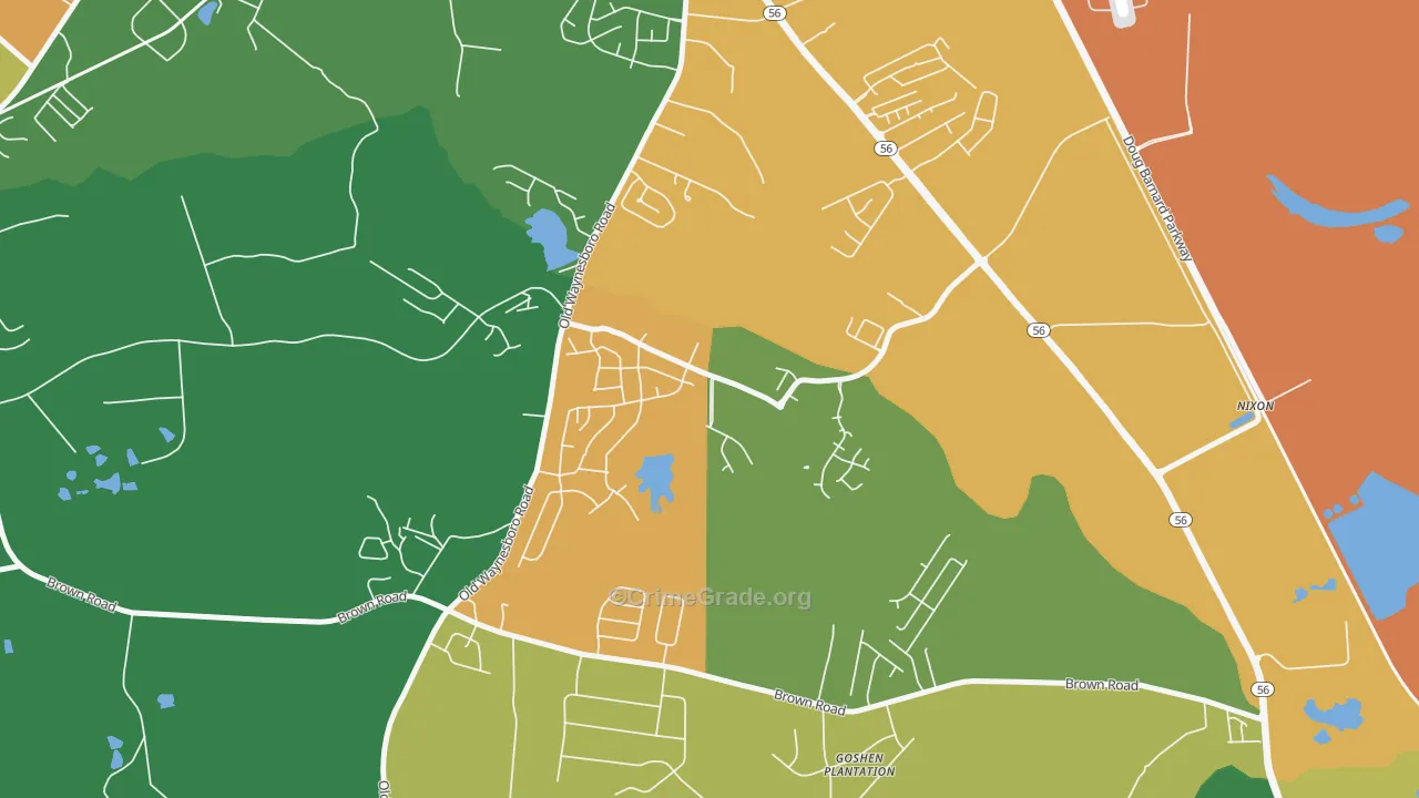 Goshen, Augusta, GA Map of Assault Rates