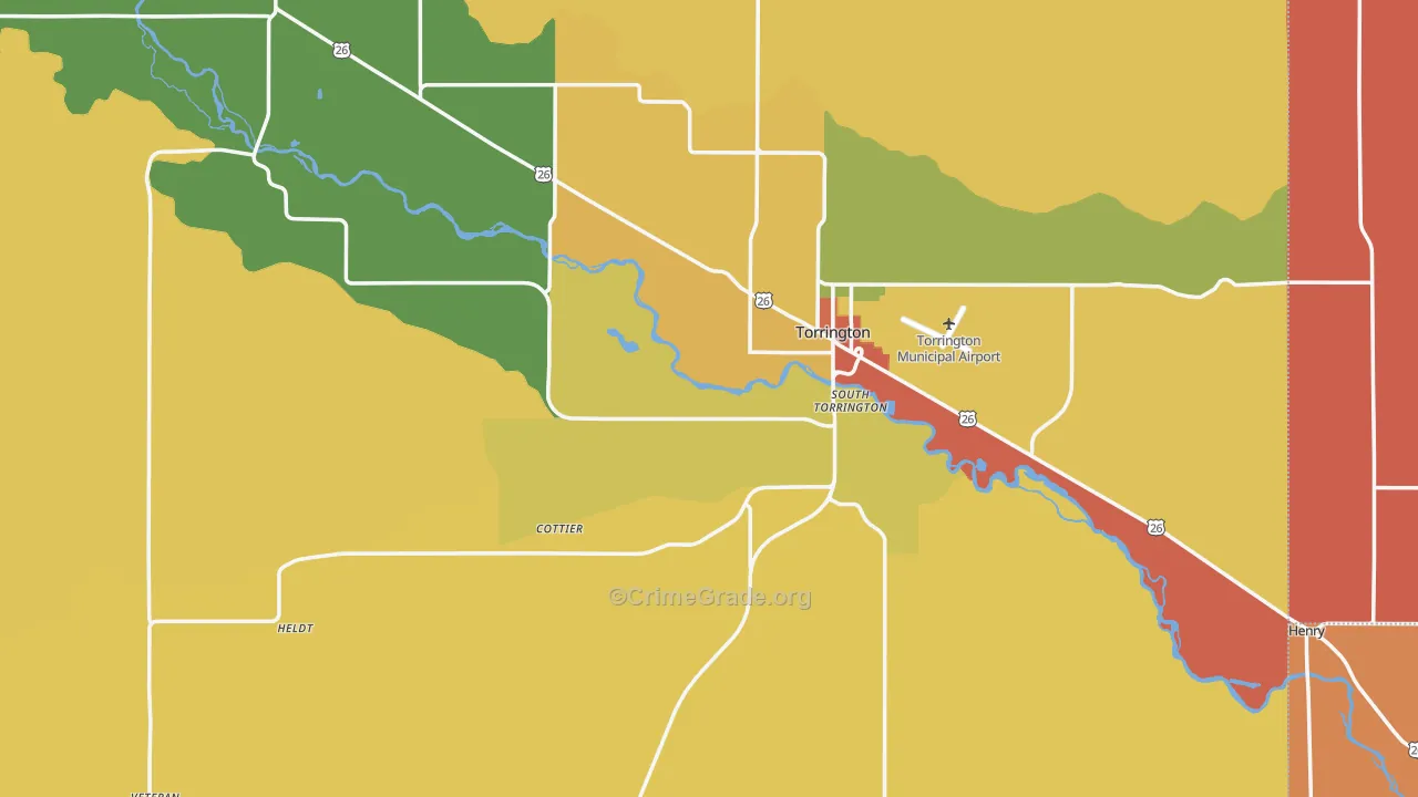 Goshen County, WY Map of Assault Rates