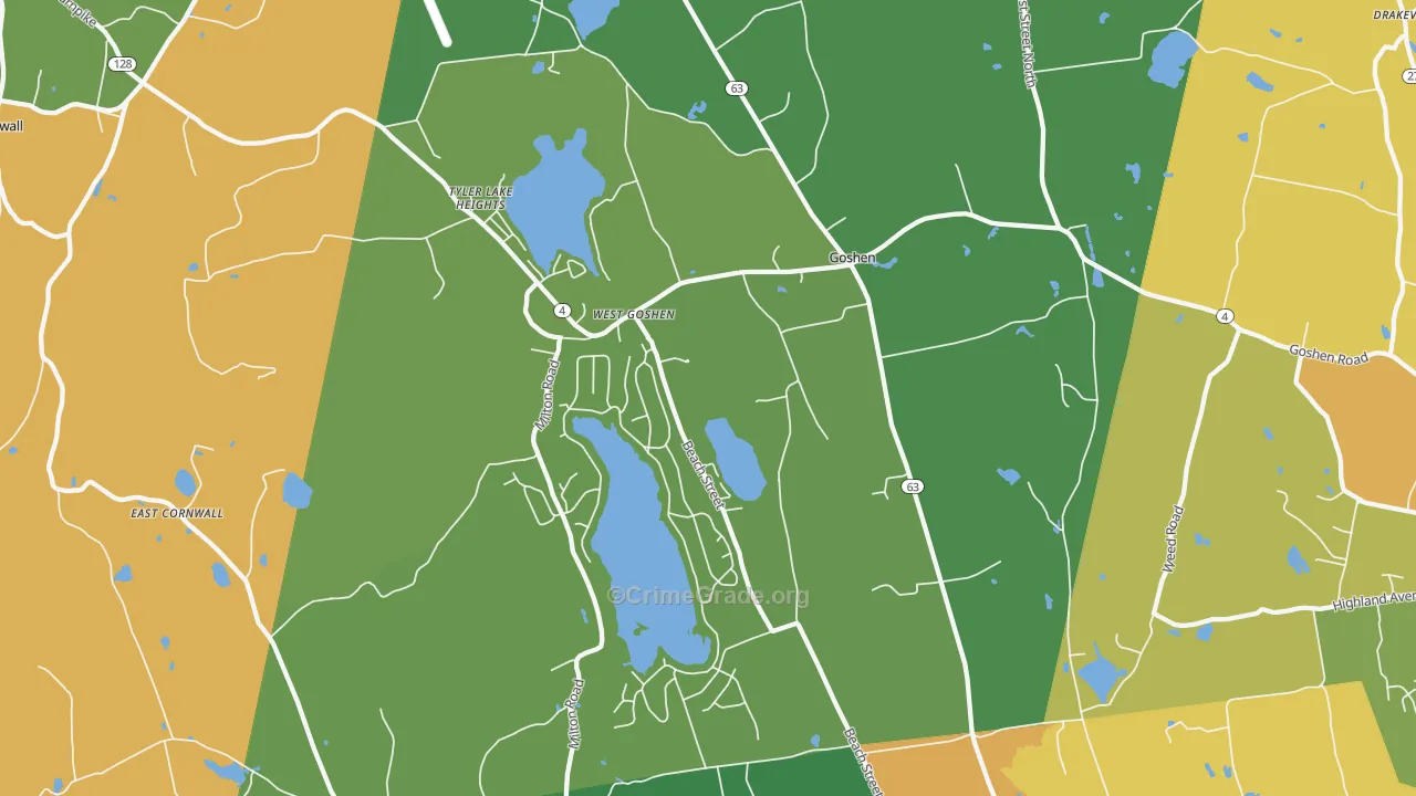 Goshen, CT Map of Assault Rates