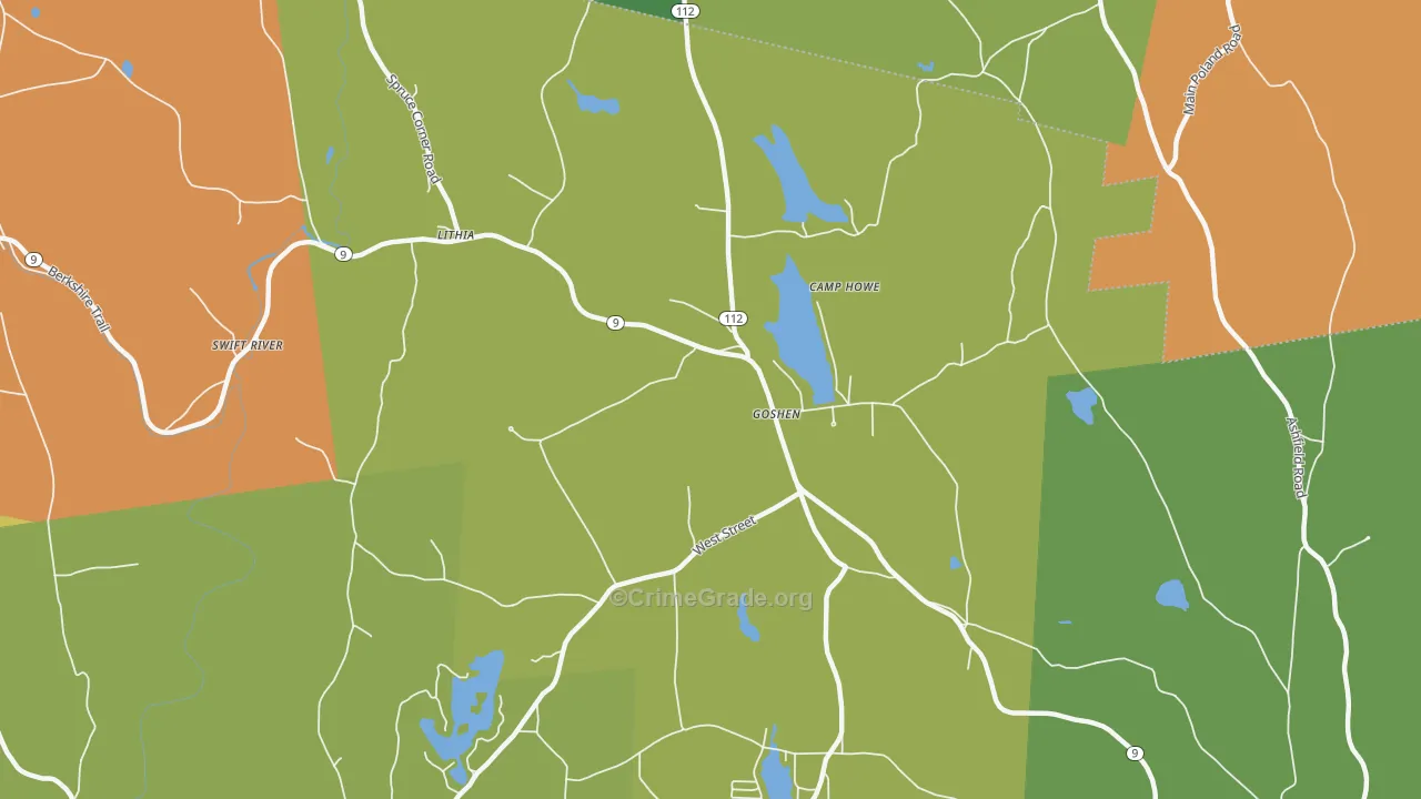 Goshen, MA Map of Assault Rates
