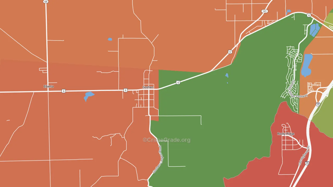 Goshen, UT Map of Assault Rates