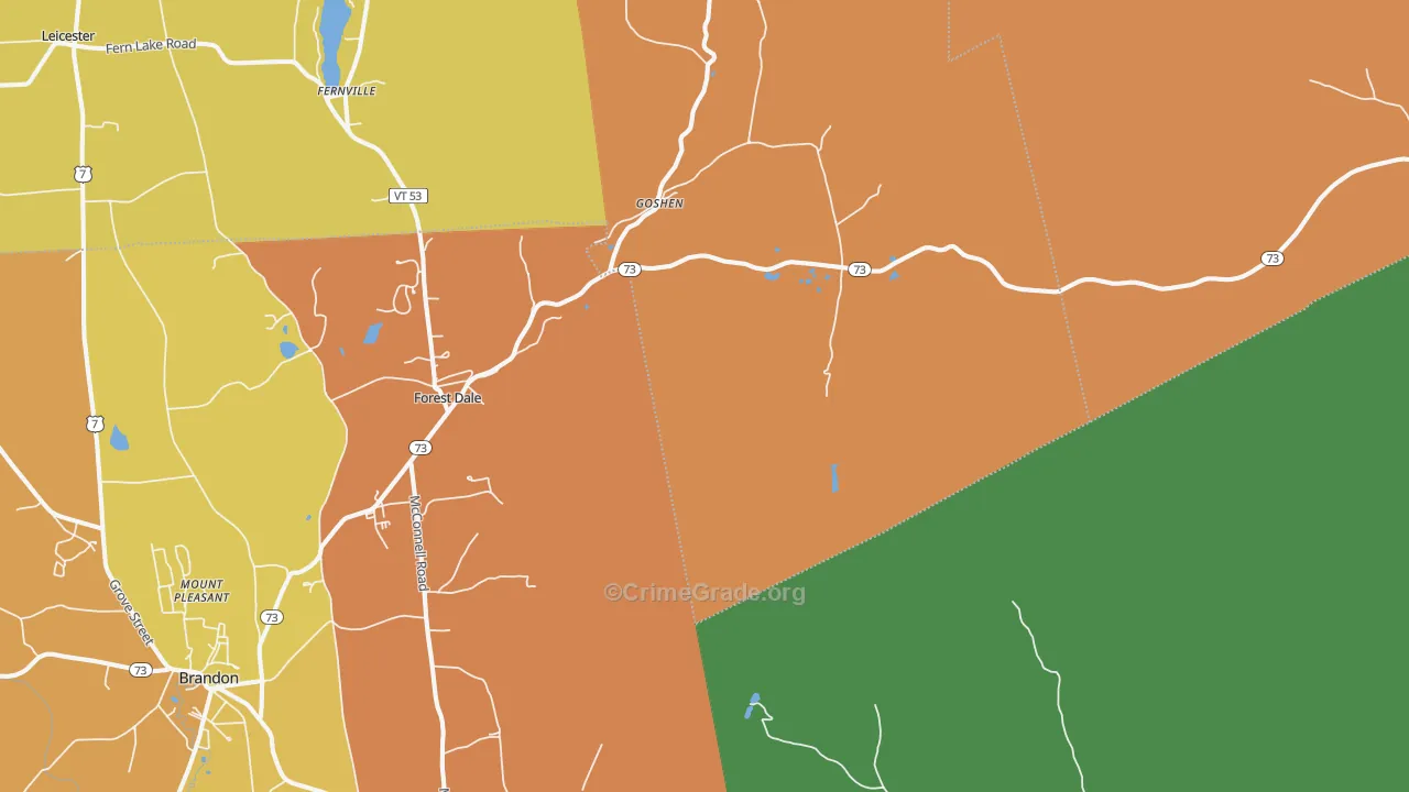 Goshen, VT Map of Assault Rates
