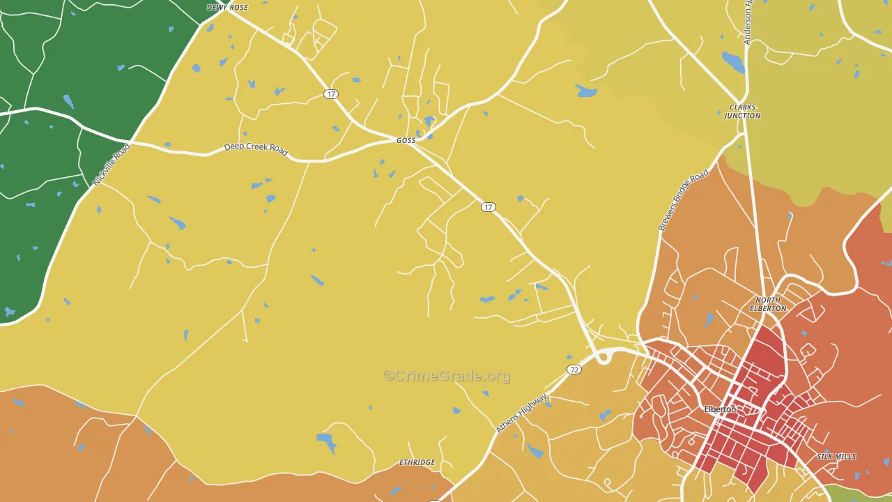 Goss, GA Map of Assault Rates