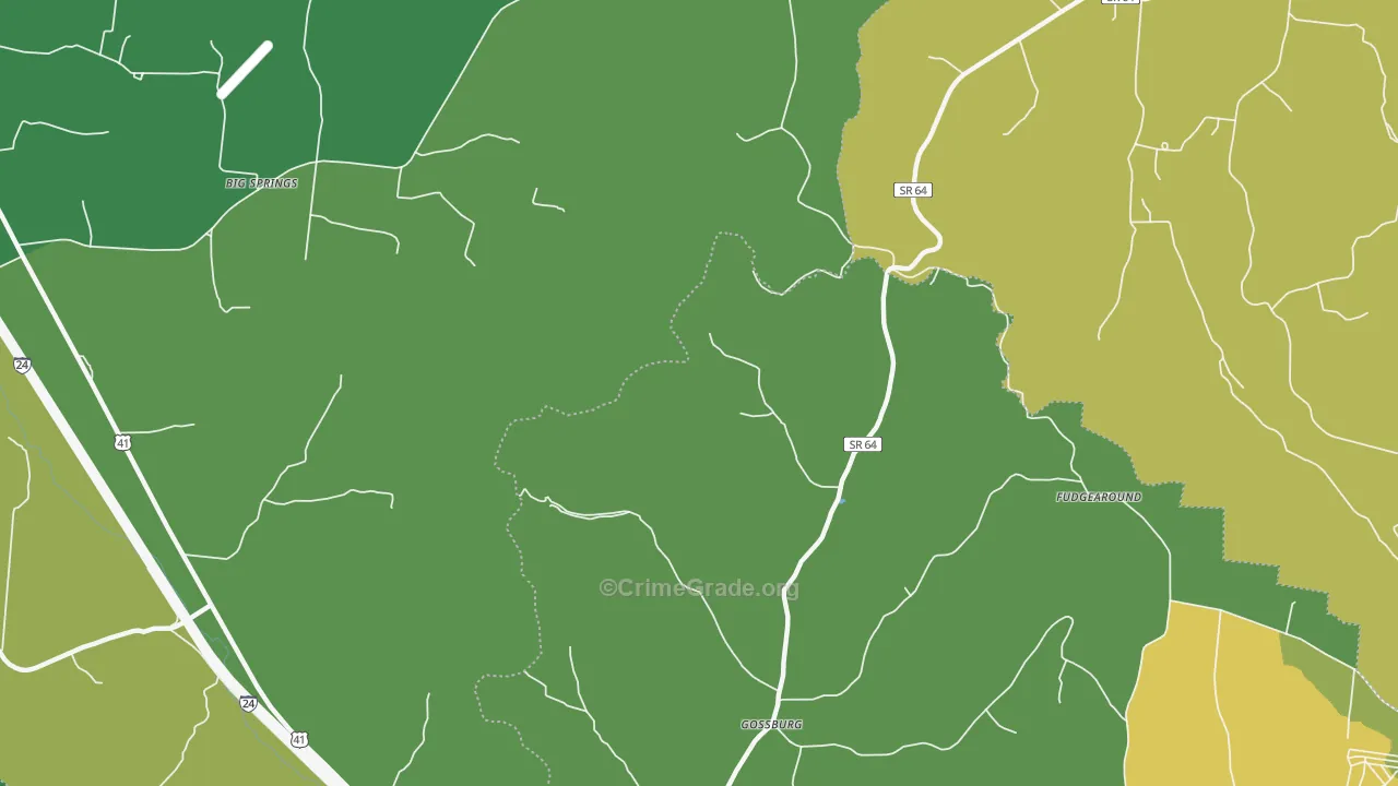 Gossburg, TN Map of Assault Rates