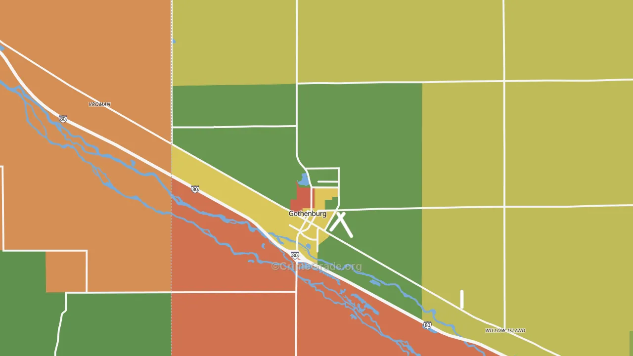 Gothenburg, NE Map of Assault Rates