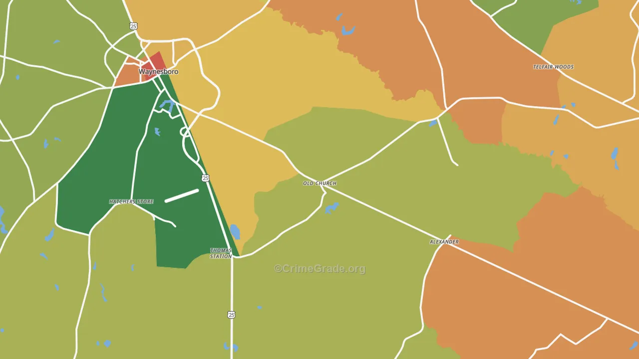 Gough, GA Map of Assault Rates