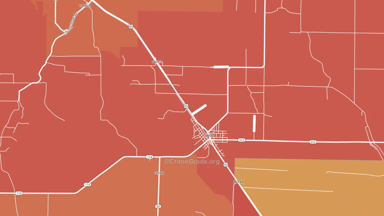 Gould, AR Map of Assault Rates