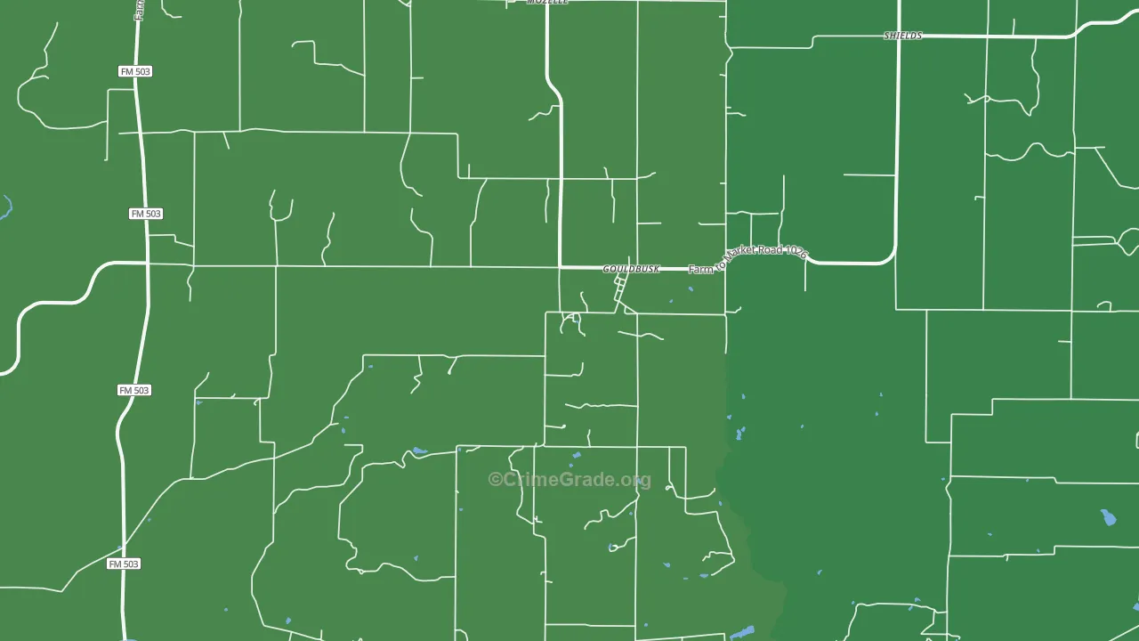 Gouldbusk, TX Map of Assault Rates