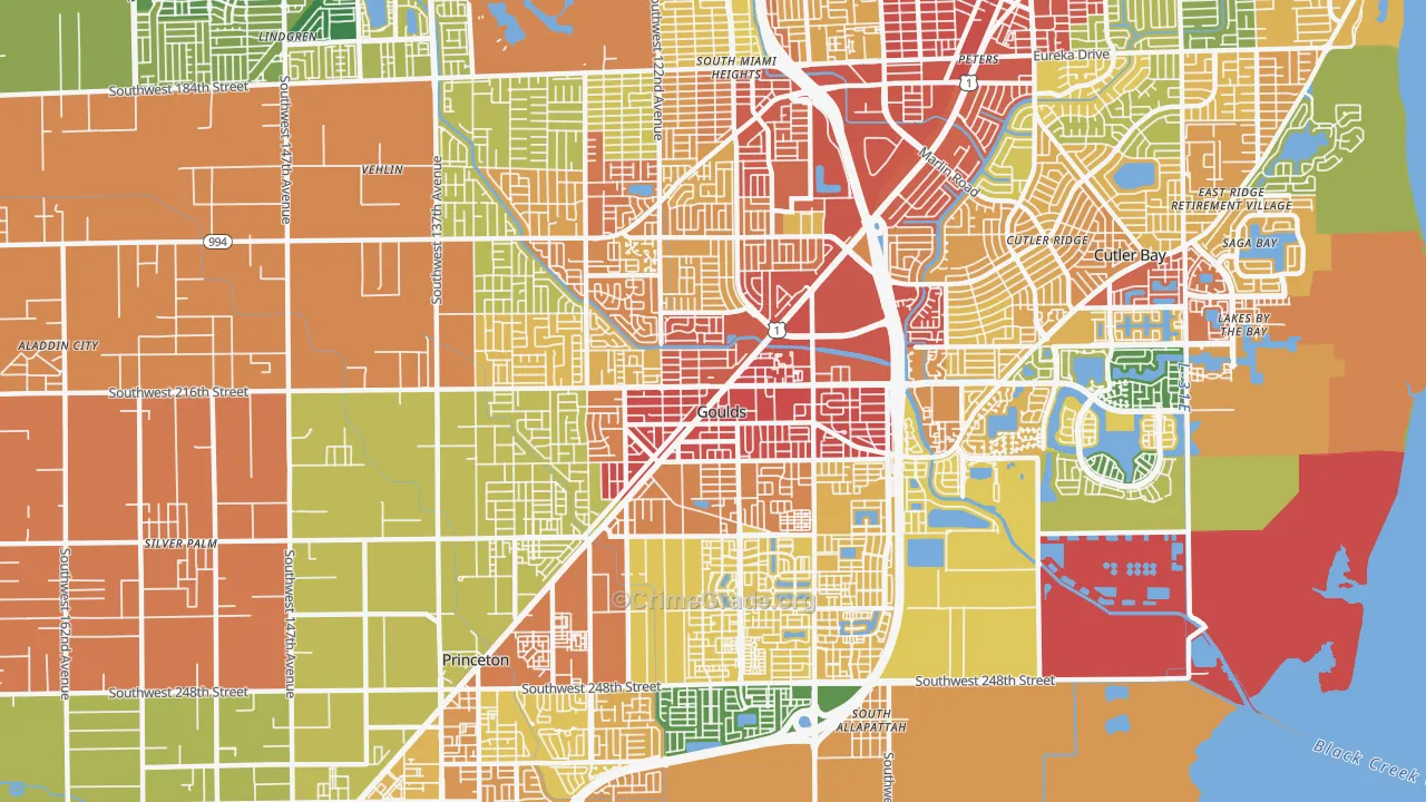 Goulds, FL Map of Assault Rates