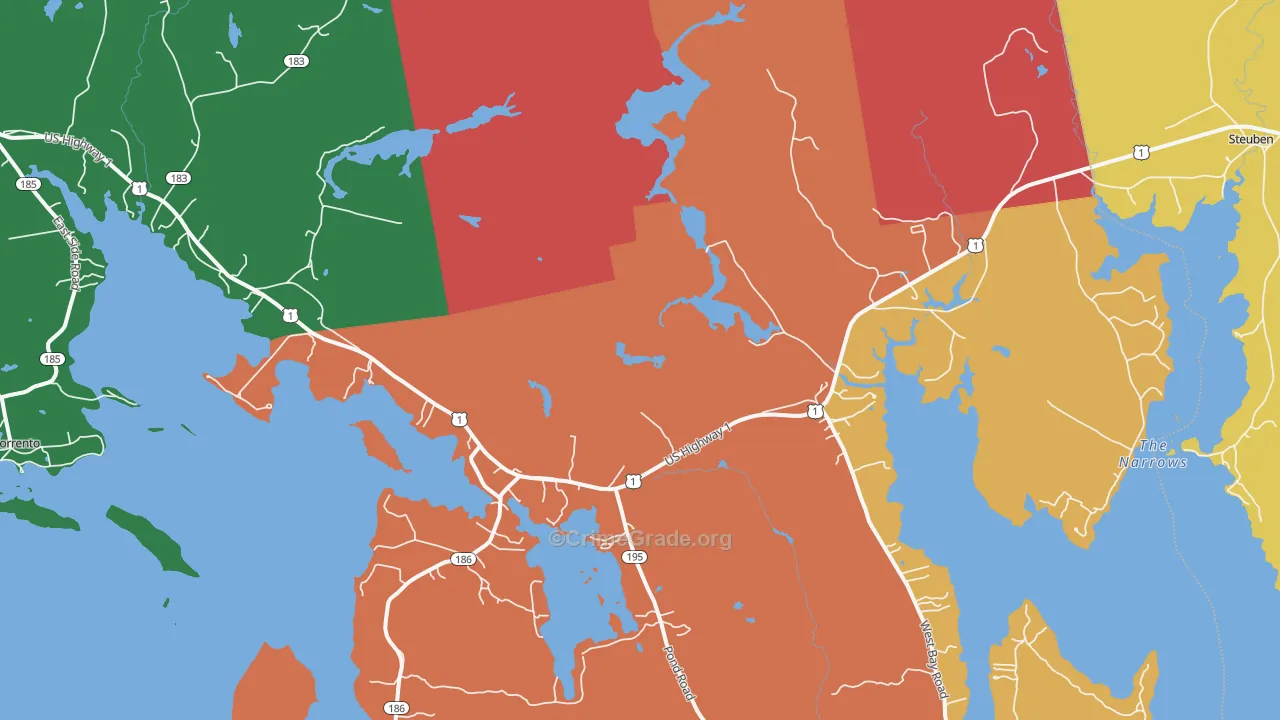Gouldsboro, ME Map of Assault Rates