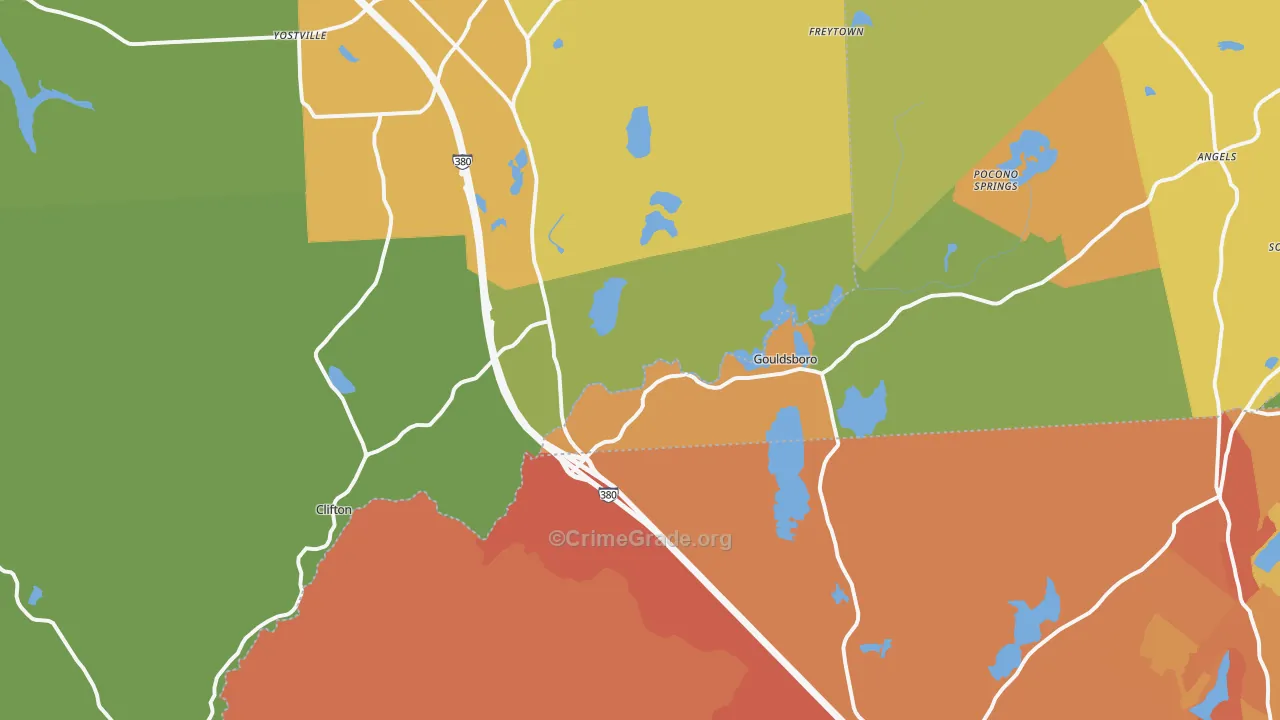 Gouldsboro, PA Map of Assault Rates