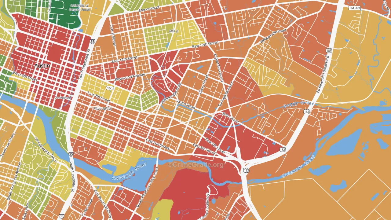 Govalle, Austin, TX Map of Assault Rates