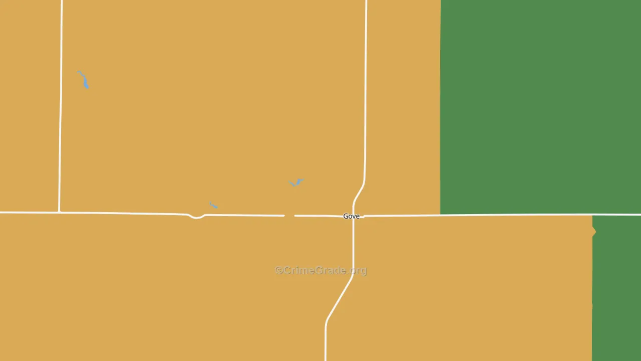 Gove City, KS Map of Assault Rates