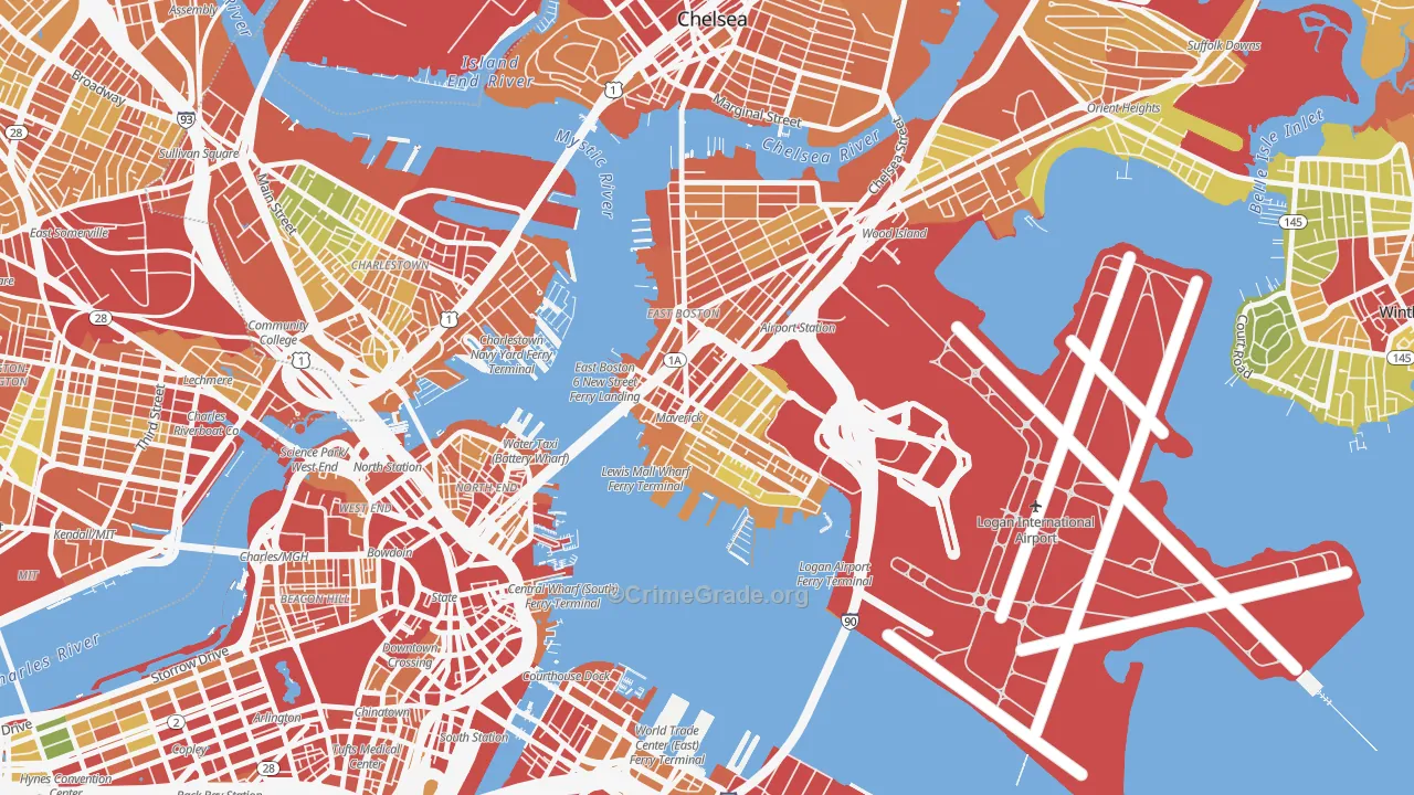 Gove Street, Boston, MA Map of Assault Rates
