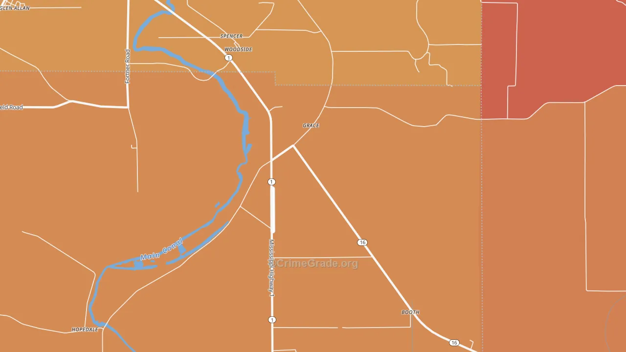 Grace, MS Map of Assault Rates