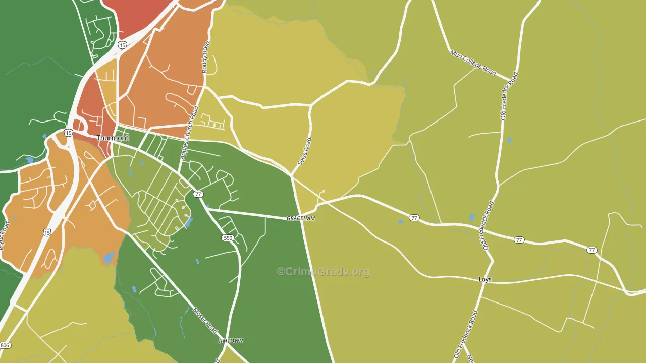 Graceham, MD Map of Assault Rates
