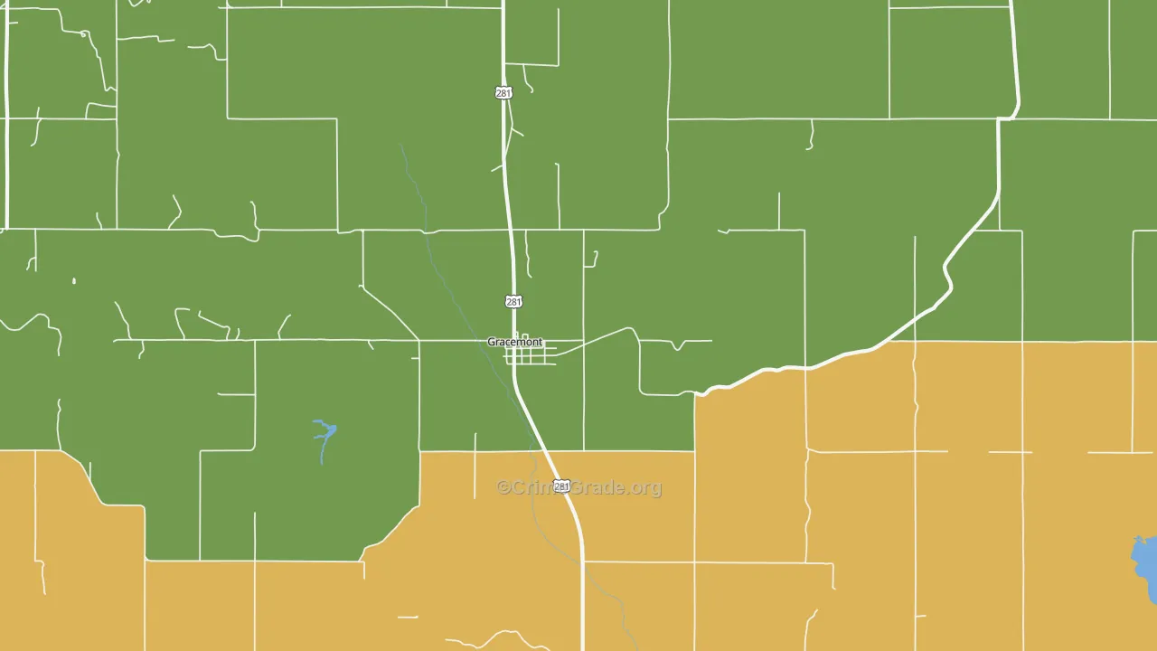 Gracemont, OK Map of Assault Rates