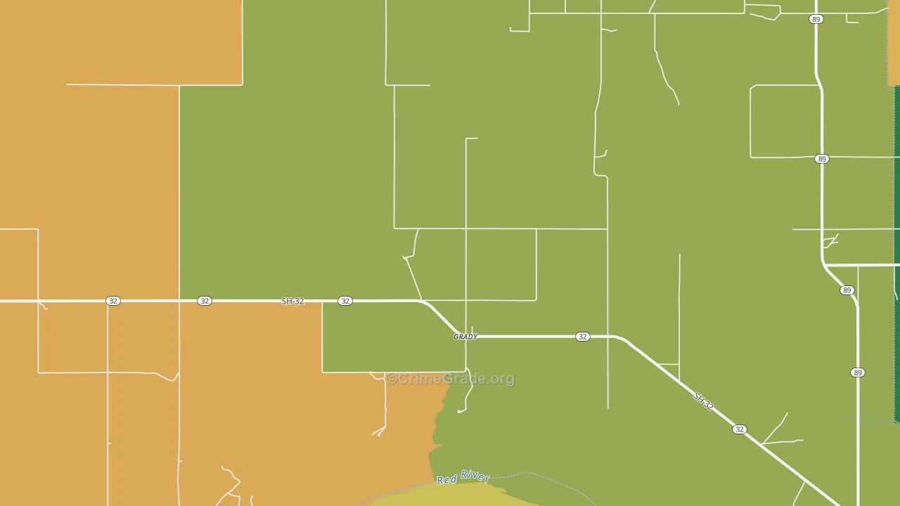 Grady, OK Map of Assault Rates