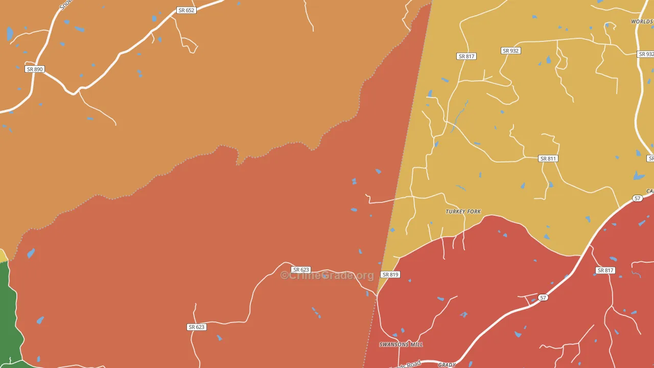 Grady, VA Map of Assault Rates