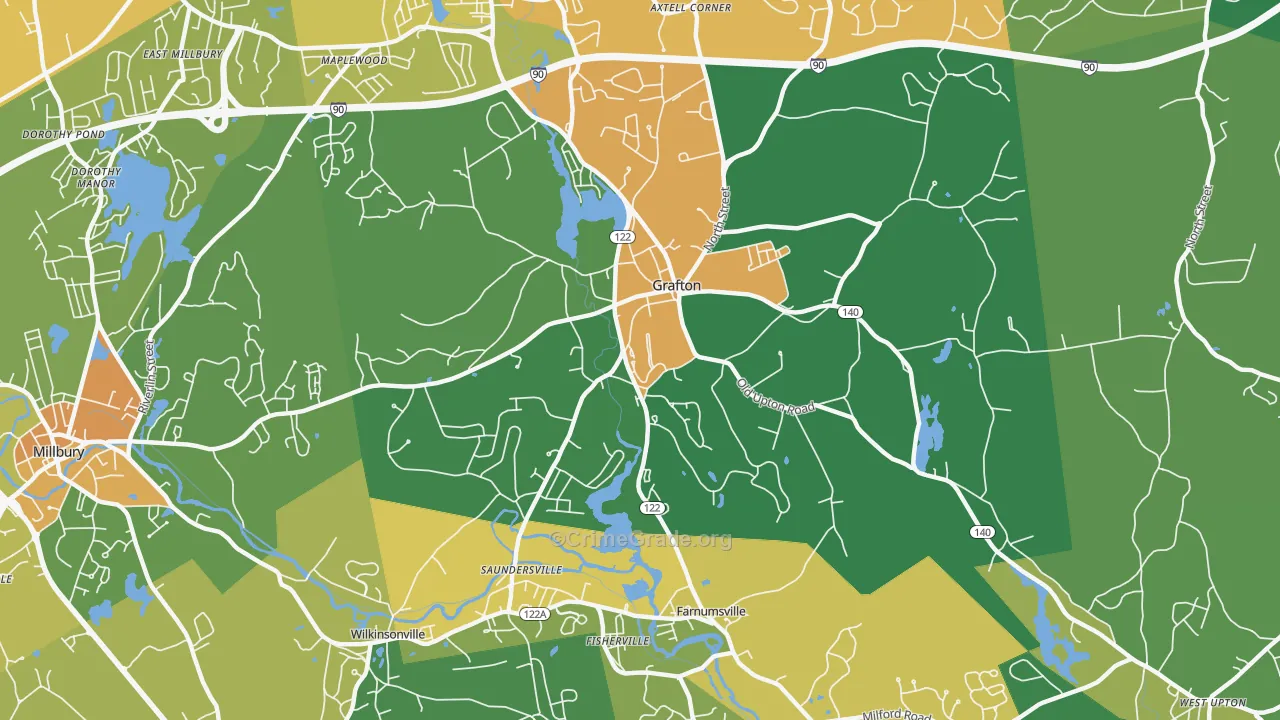 Grafton, MA Map of Assault Rates