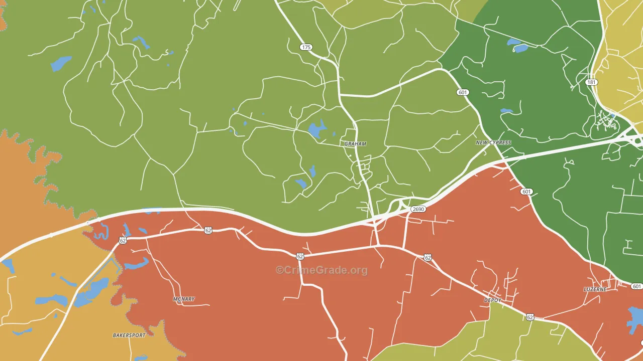Graham, KY Map of Assault Rates