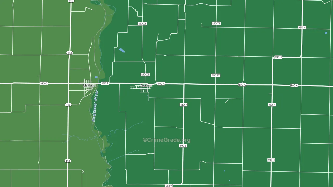 Graham, MO Map of Assault Rates