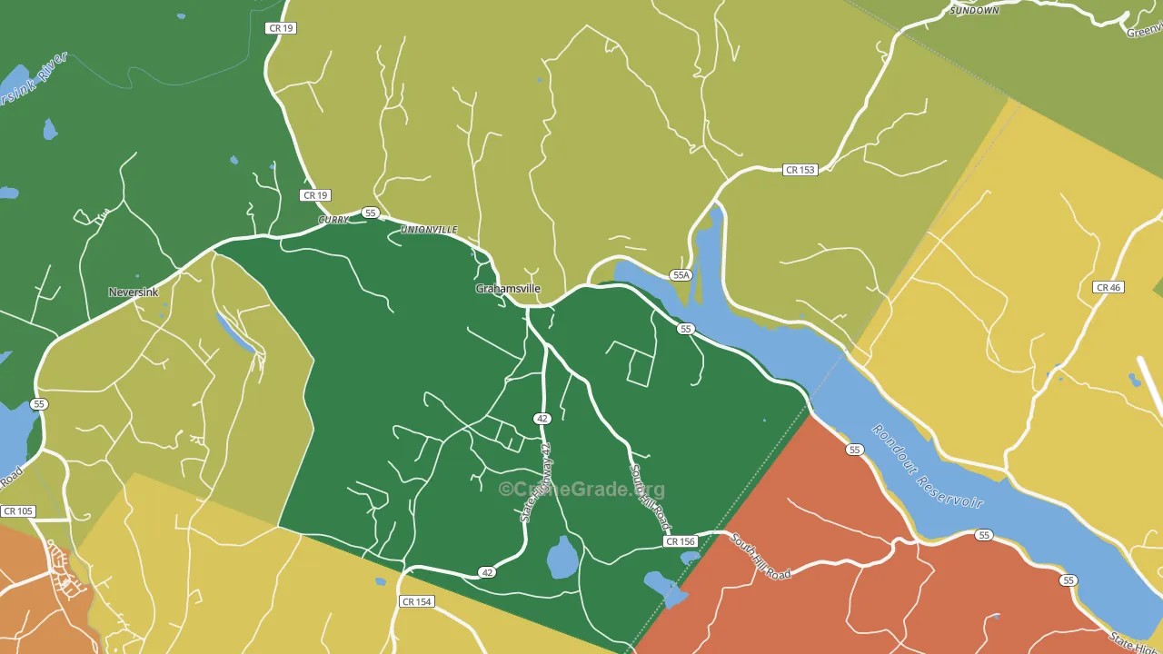 Grahamsville, NY Map of Assault Rates