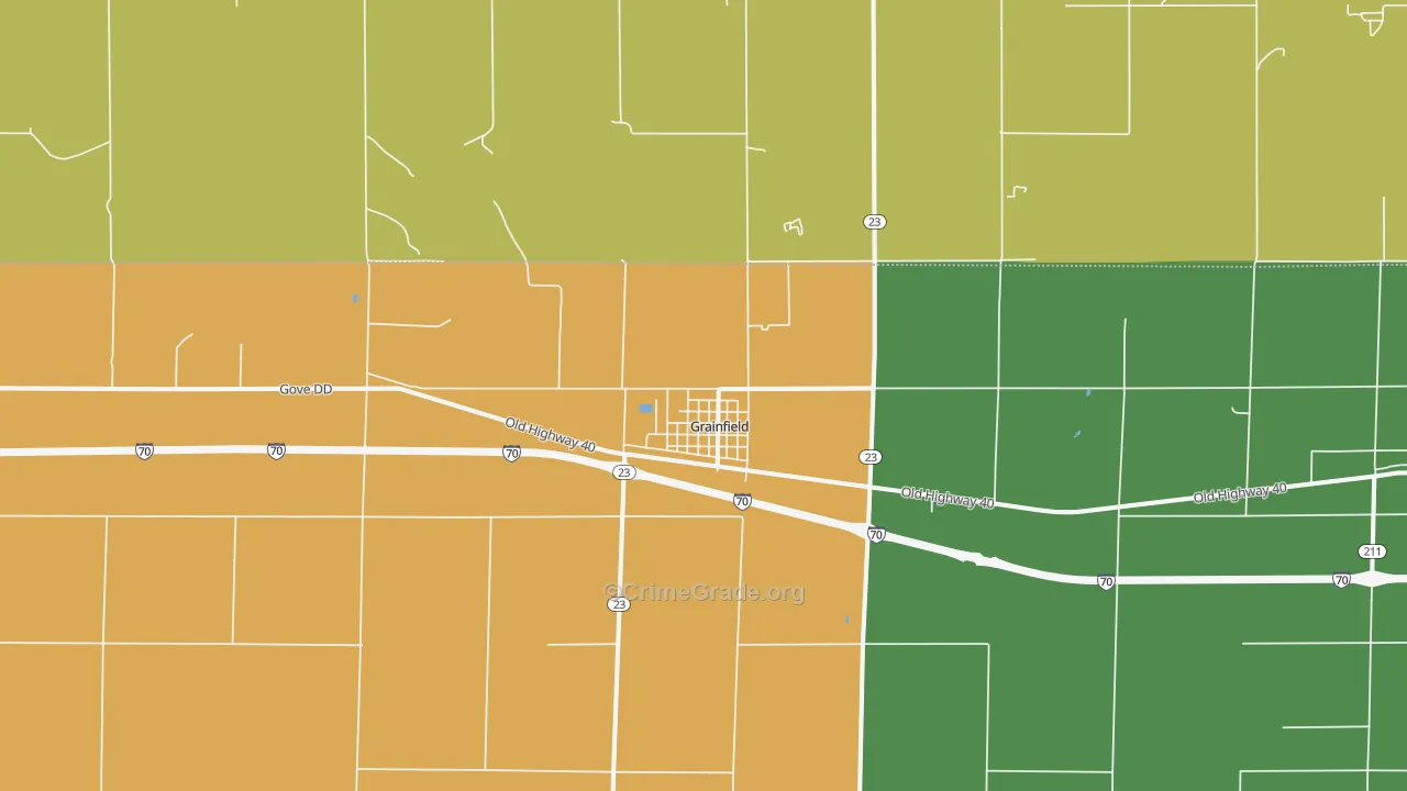 Grainfield, KS Map of Assault Rates