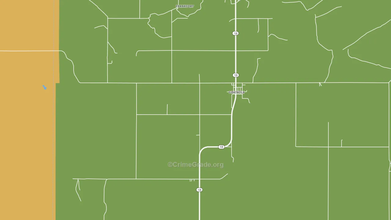 Grainola, OK Map of Assault Rates