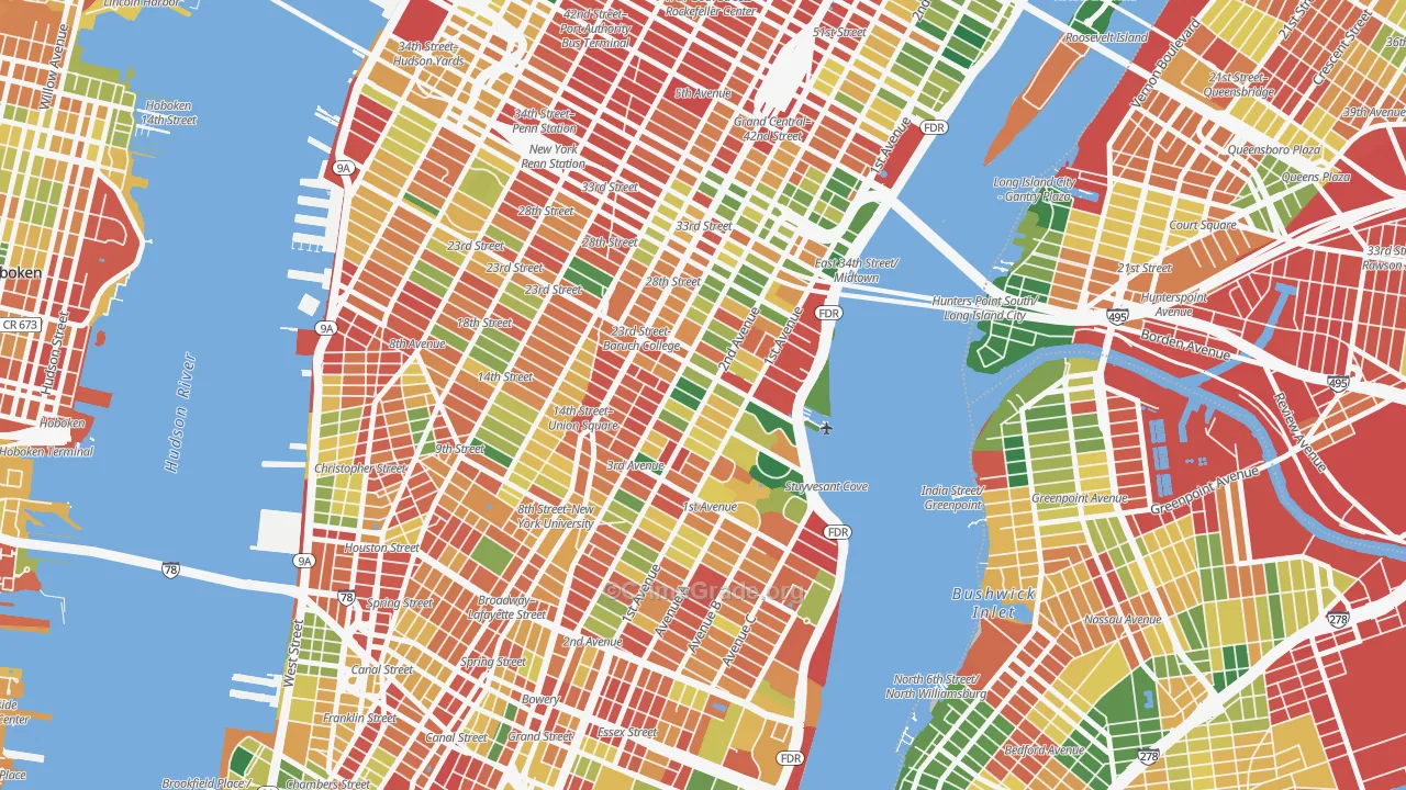 Gramercy, Manhattan, NY Map of Assault Rates