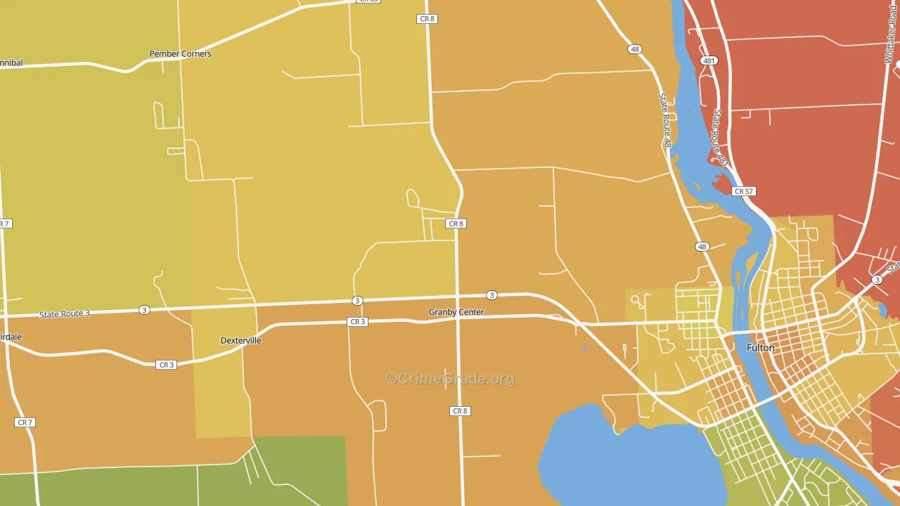 Granby Center, NY Map of Assault Rates