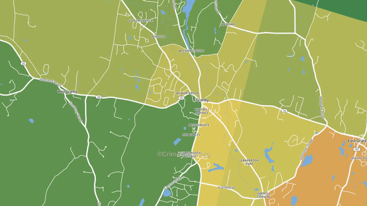 Granby, CT Map of Assault Rates