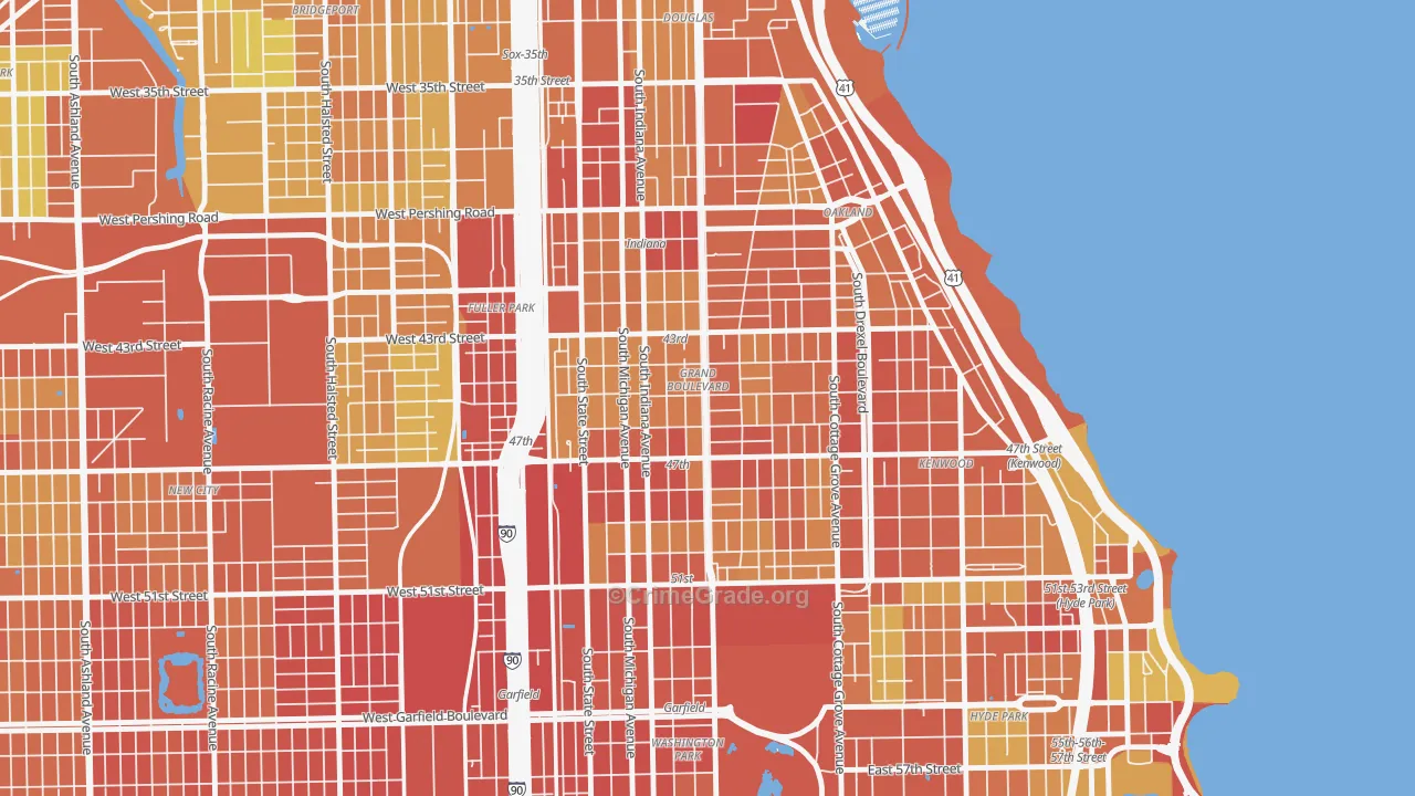Grand Boulevard, Chicago, IL Map of Assault Rates