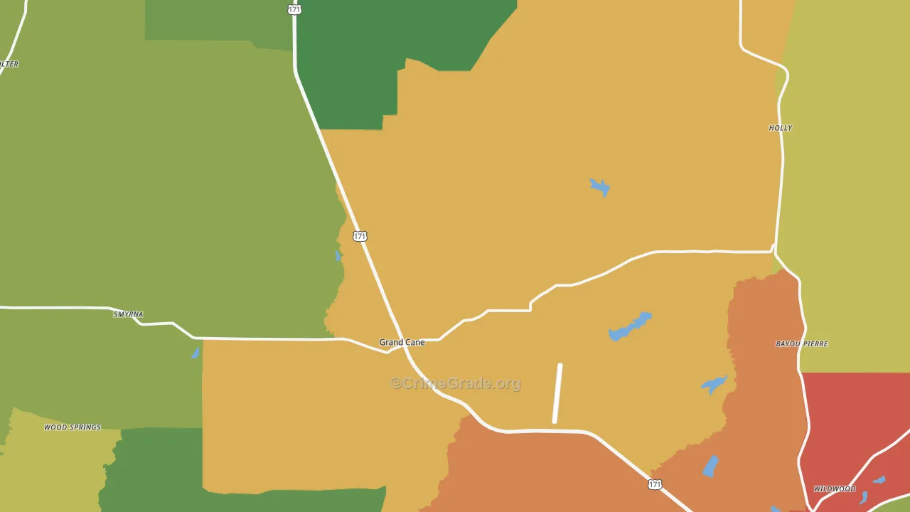 Grand Cane, LA Map of Assault Rates