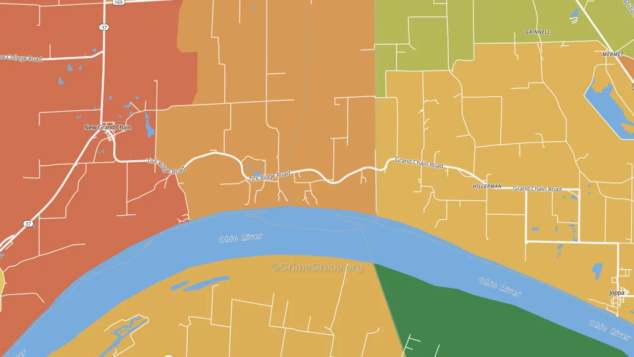 Grand Chain, IL Map of Assault Rates