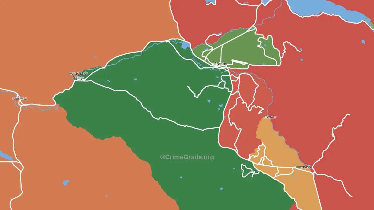 Grand County, CO Map of Assault Rates