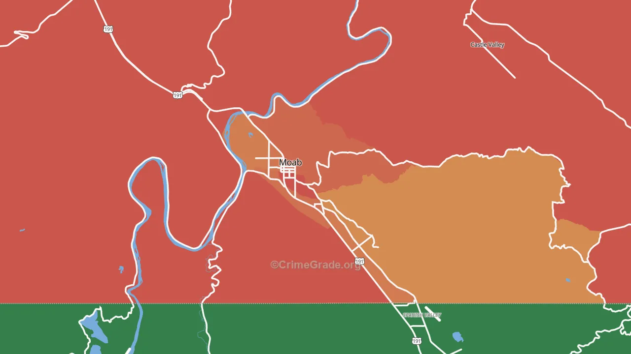 Grand County, UT Map of Assault Rates