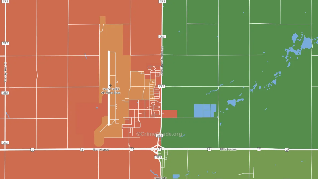 Grand Forks Afb, ND Map of Assault Rates