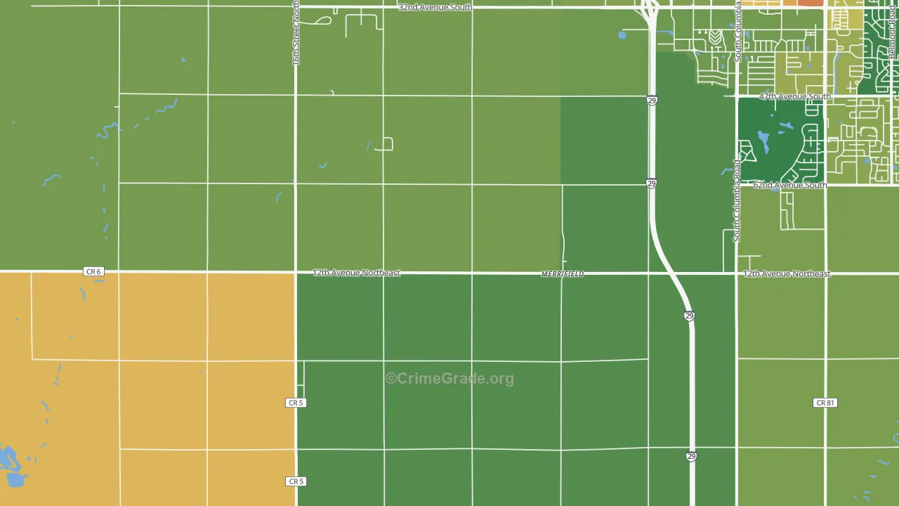 Grand Forks Air Force Base, ND Map of Assault Rates