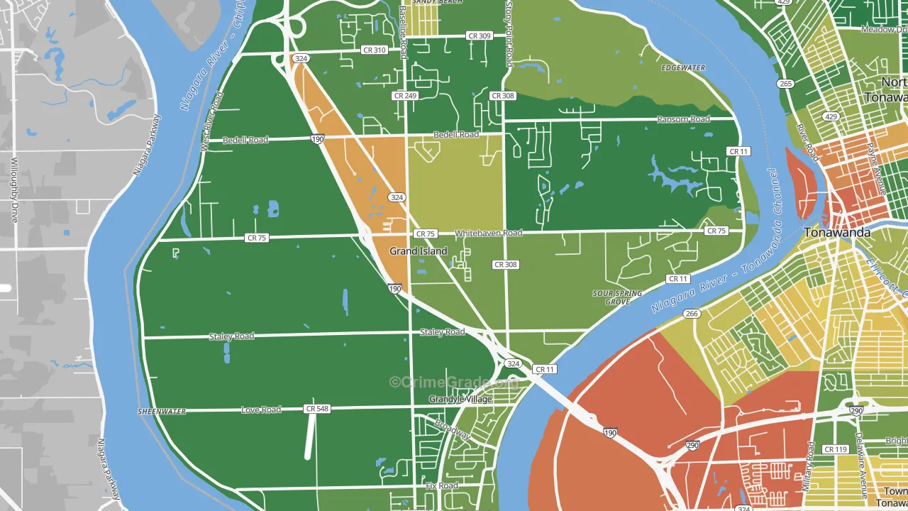 Grand Island, NY Map of Assault Rates