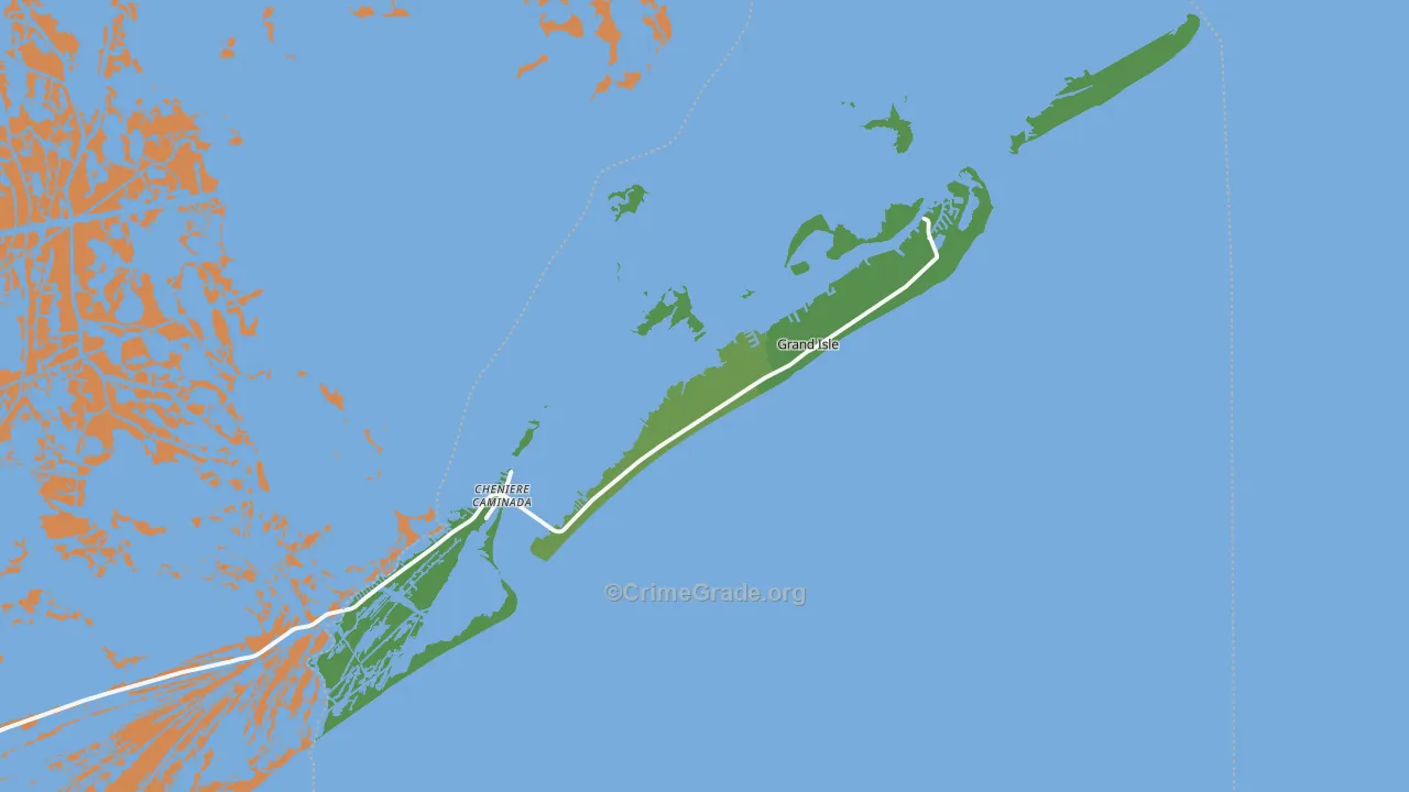 Grand Isle, LA Map of Assault Rates